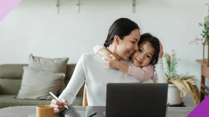 A woman with a child, illustrating ways to make money as a stay-at-home mom