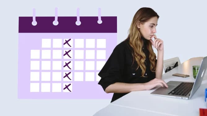 woman working with calendar