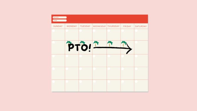 calendar with vacation block
