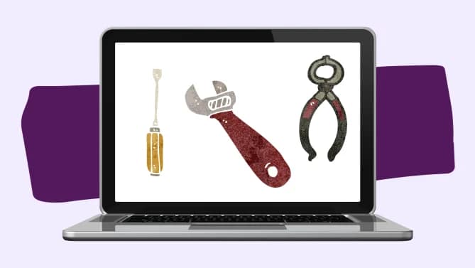 tools on a computer