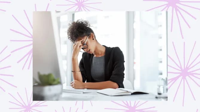 a woman stressed at work
