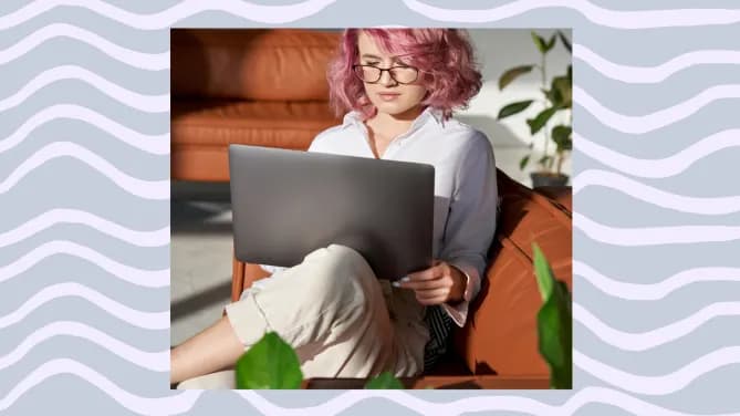 a woman on a laptop