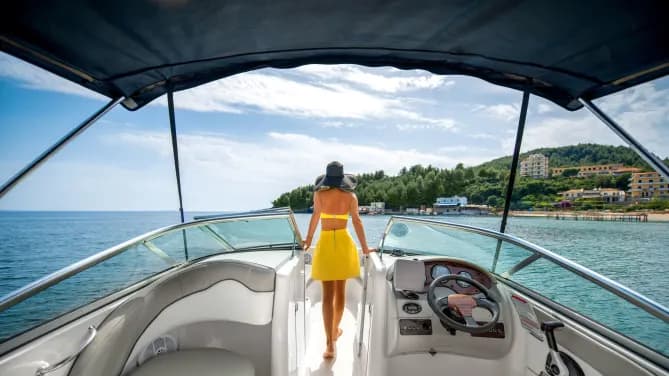 Woman on yacht