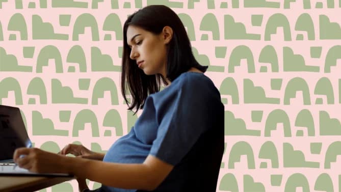pregnant woman working