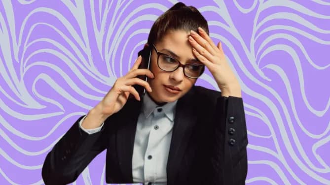 Woman stressed on the Phone