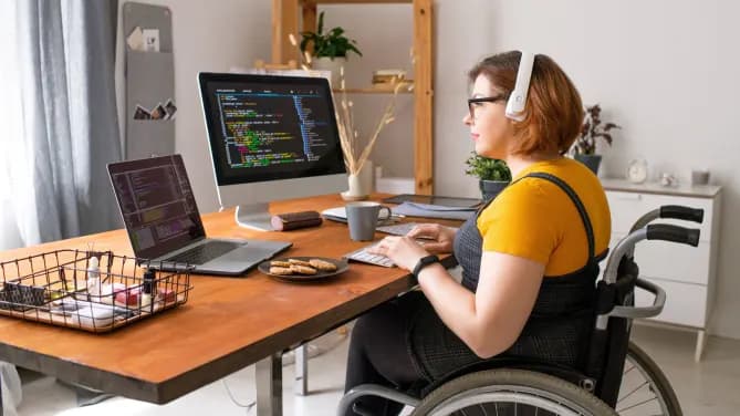 Woman Coding on Computer