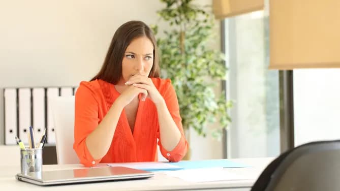 woman stressed at desk