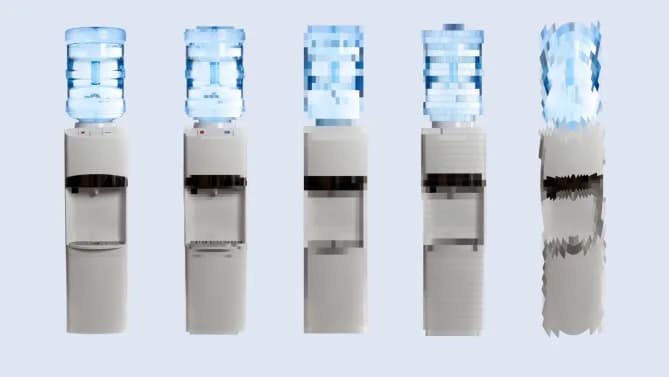 pixelated water cooler