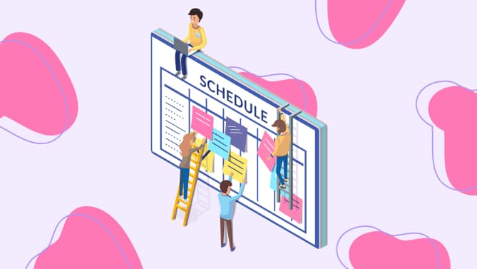 team creating a schedule