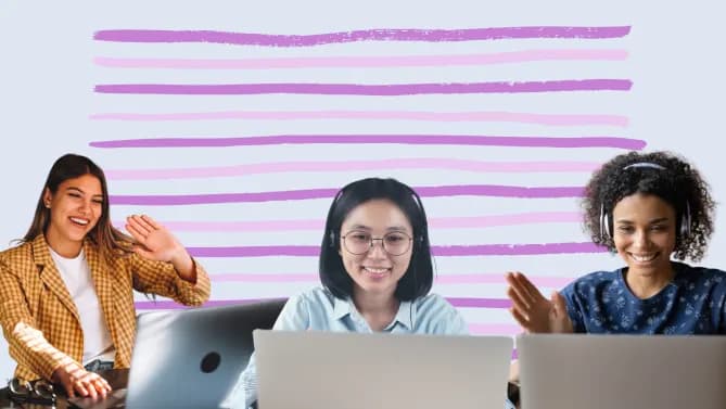women in virtual meeting