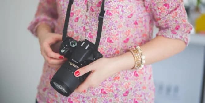 Woman holding camera