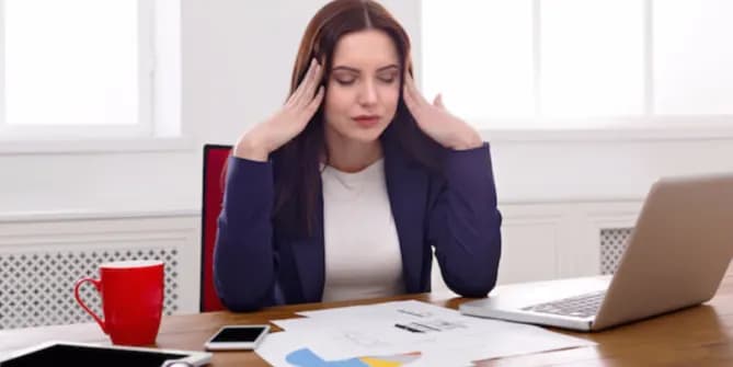 Stressed Woman at Work