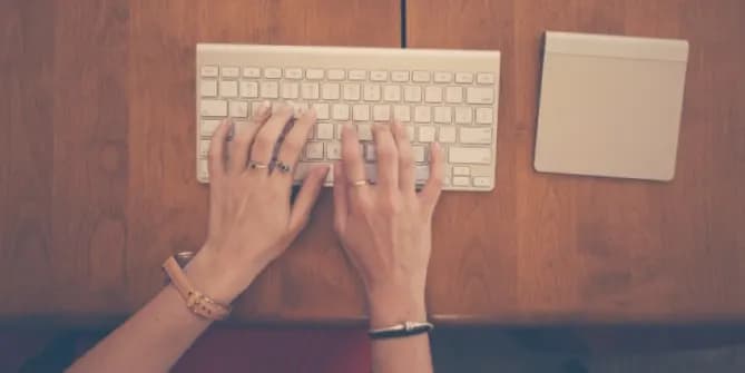 woman typing