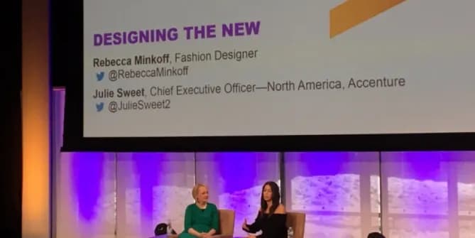 Julie Sweet, CEO of Accenture, North America, and fashion designer Rebecca Minkoff