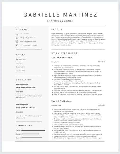 Canva Resume Template Example
