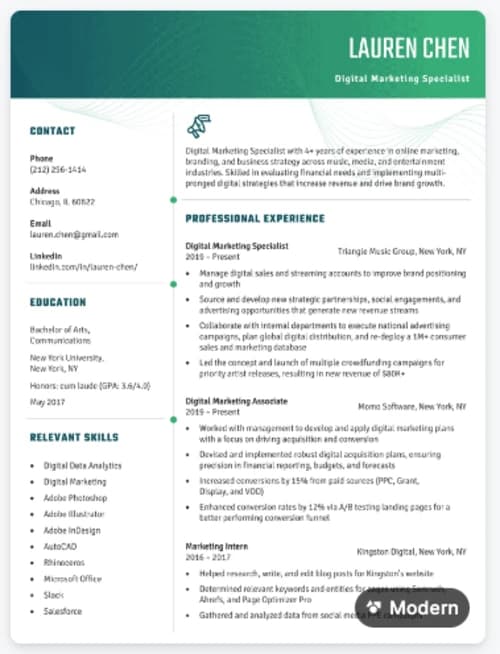 ResumeGenuis Resume Template